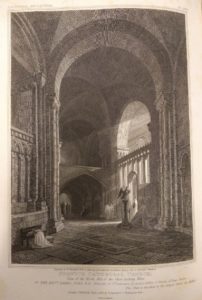 Full size engraving of the interior of Norwich Cathedral