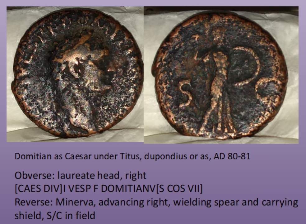 Dupondius or as of Domitian, with numismatic details
